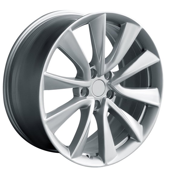 Tesla styled Rim 19x8.5 Models Y X S 3 Hyper Silver 2pcs. Models Y X S 3