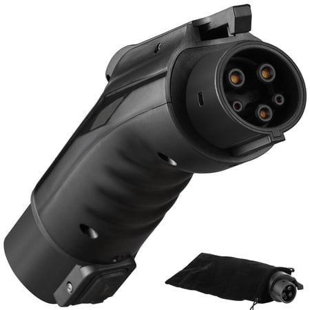 Tesla to J1772 Adapter – 48A 240V EV Charging Converter w/ Lock & IP65 Bag – Compatible with Wall Connector/Destination Charger (For Non-Tesla EVs)