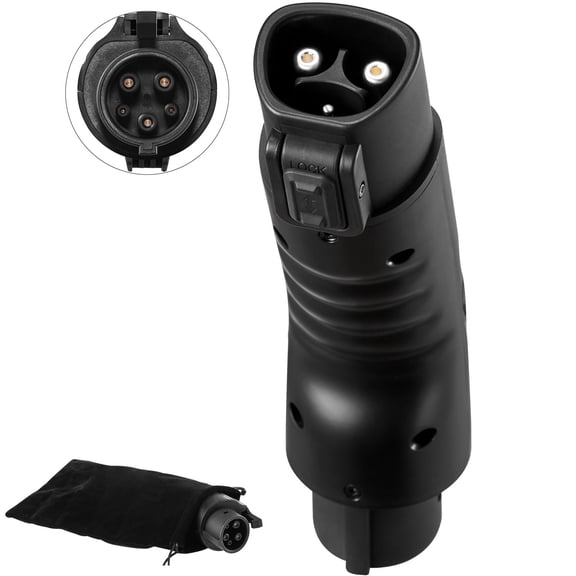 Tesla to J1772 Charging Adapter, Max 48 Amp 240V, J1772 EVs Charger Adapter, with IP65 Storage Bag Anti-Drop Lock, for Tesla High Powered Wall Connector, Destination Charger and Mobile Connector