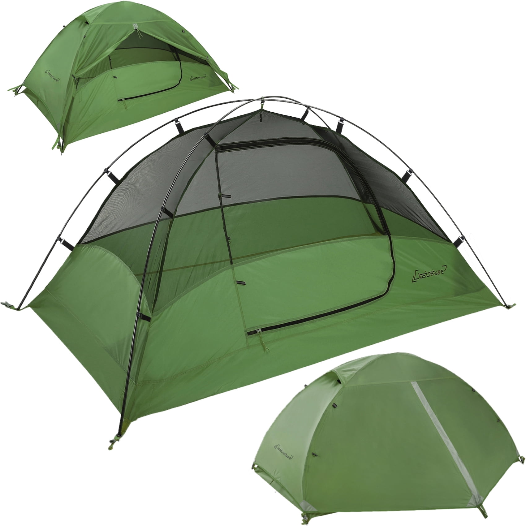 Tesleader Lightweight 2-Person Backpacking Tent, 3 Season Ultralight Waterproof Camping Tent, Green