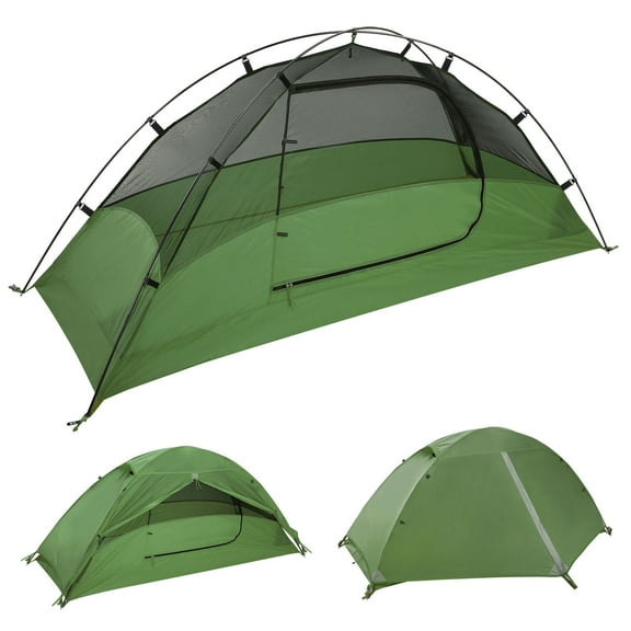 Tesleader Lightweight 1-Person Backpacking Tent, 3 Season Ultralight Waterproof Camping Tent, Green