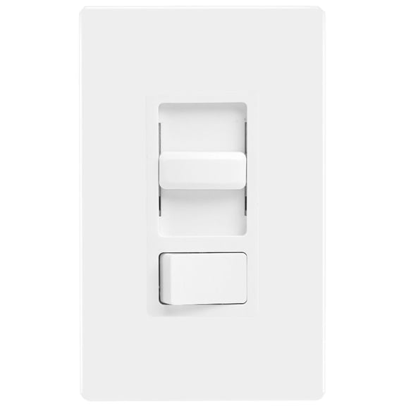 Tesler On-Off Wall Switch with Built-In Dimmer Single Pole in White