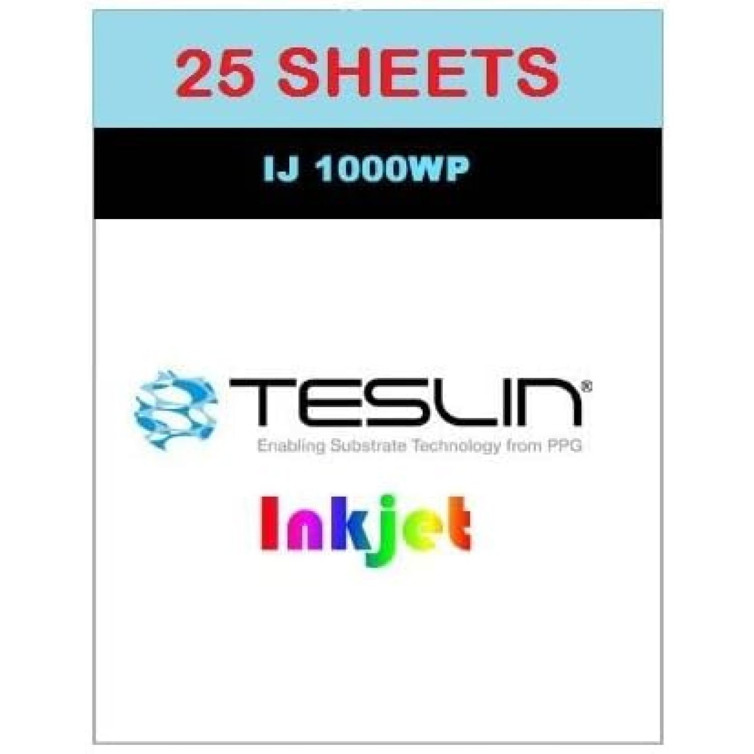 Teslin174ynthetic Paper - for Inkjet Printers - Waterproof Inkjet Grade PPG IJ 1000WP - Full Sheet 10 Mil | Pack of 25