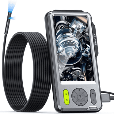 Teslong Endoscope with Light, Dual Lens Borescope 5'' HD Snake Inspection Camera Automotive Fiber Camera for Sewer Duct Plumbing Pipe (16.5ft)