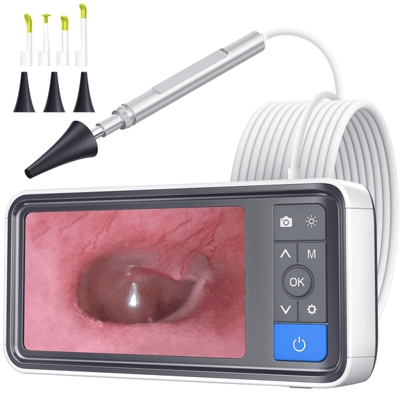 Teslong Otoscope Ear Camera, 4.5" IPS Screen 1920x1080 FHD Visual Ear Cleaner with Light Tool Kit, Plug & Play at Home Ear Infection Detector Ear Wax Removal