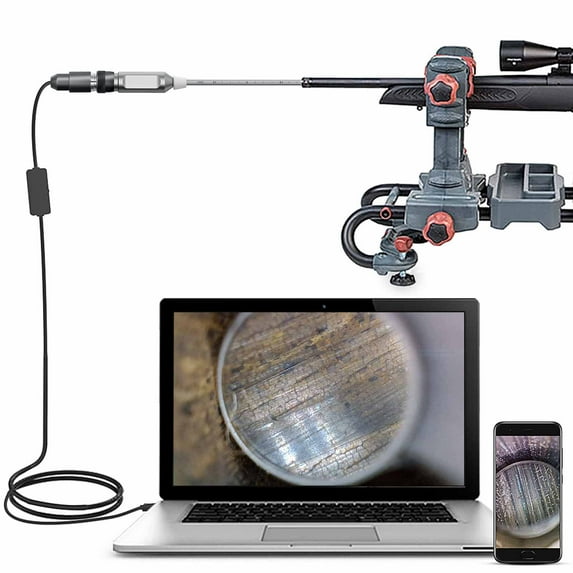 Teslong Rifle Borescope with Light, Rigid Gun Cleaning Visual Inspection Camera 26Inch Fits .20 Caliber&Larger Hunting Shooting Firearms for Android, Windows and MacBook