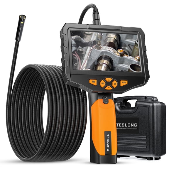 Teslong Triple Lens Borescope Inspection Camera with 5" IPS Screen and Light