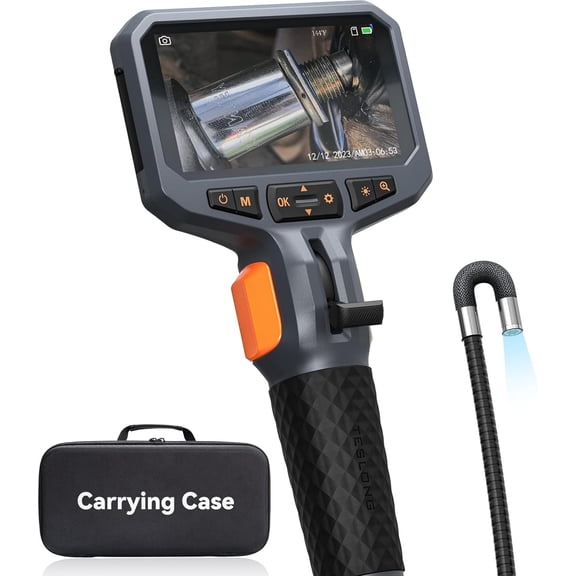 Teslong Two-Way Articulating Borescope Inspection Camera 8.5mm Industrial Endoscope Flexible Probe 5FT Single Lens