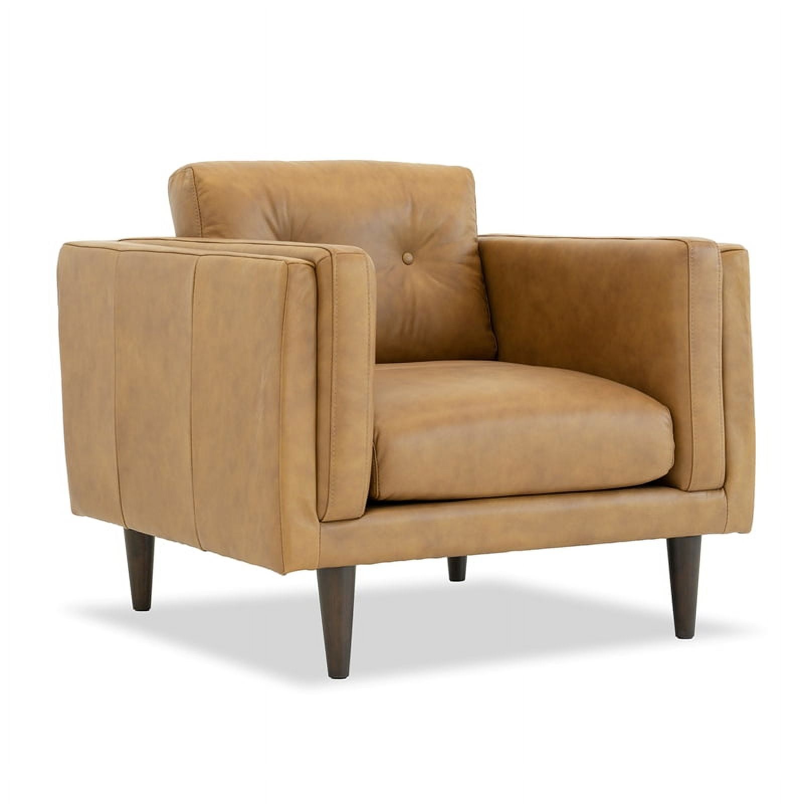 Tessa Luxury Modern Full Grain Italian Leather Cognac Tan Accent