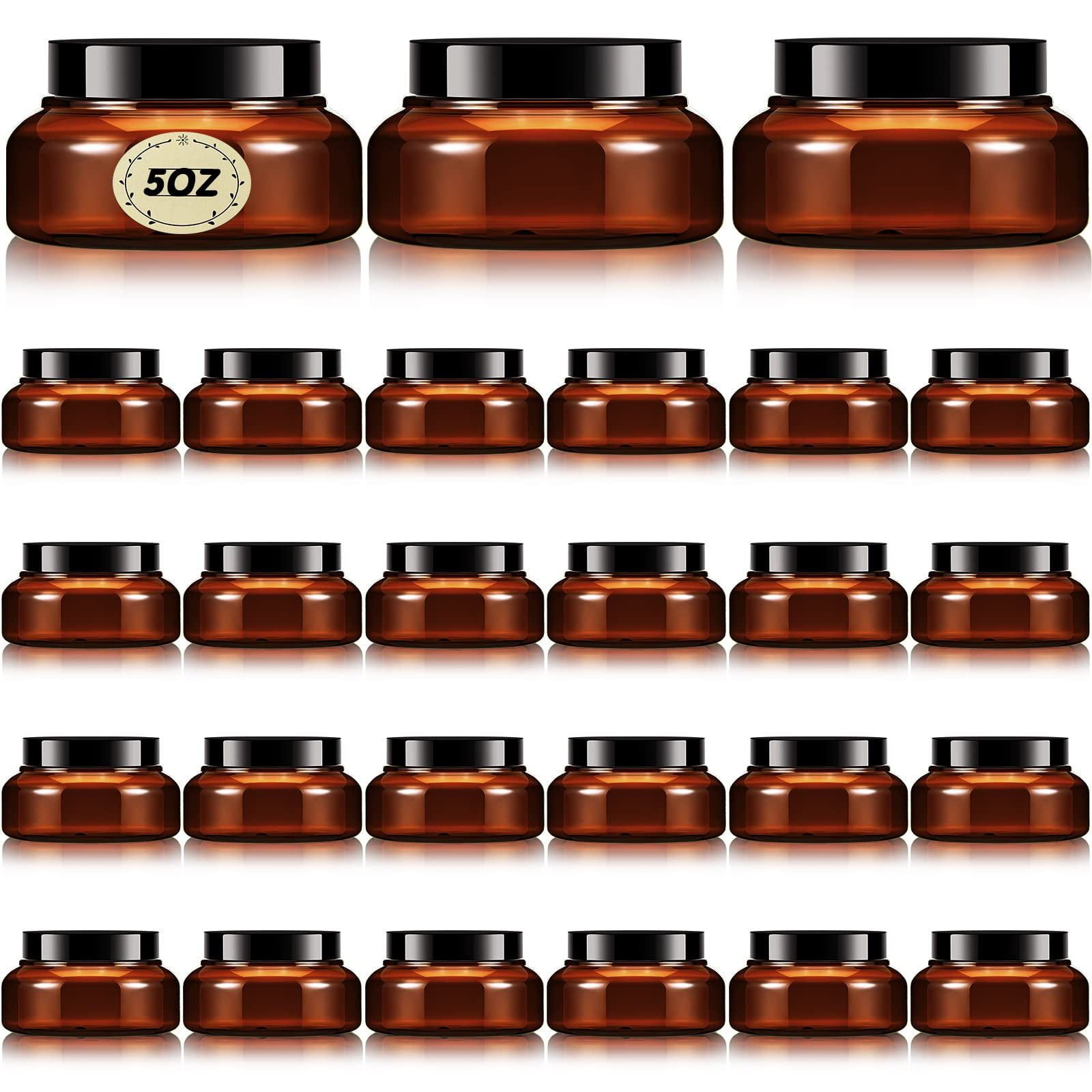 Tessco 24 Pack Plastic .. Jars with Lids Labels .. Plastic Containers