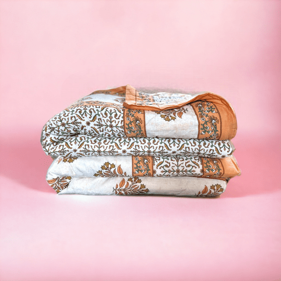 Tessellation Amber Handcrafted Reversible Twin Comforter