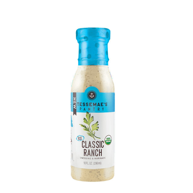 Tessemae's Gluten Free Classic Ranch Salad Dressings and Ranch Dip, 10 Fl Oz