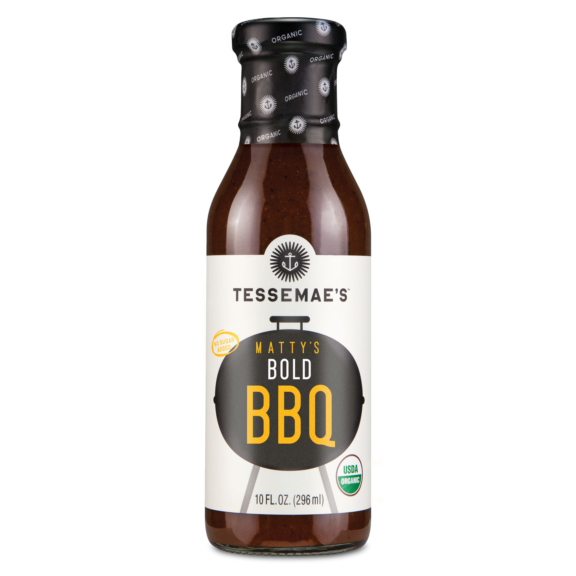 Tessemae's Organic Bold BBQ Sauce, 10 fl oz, No Sugar Added, Vegan, Dairy Free, Whole 30 Approved, Keto Friendly, Gluten Free Barbecue Sauce - image 1 of 6