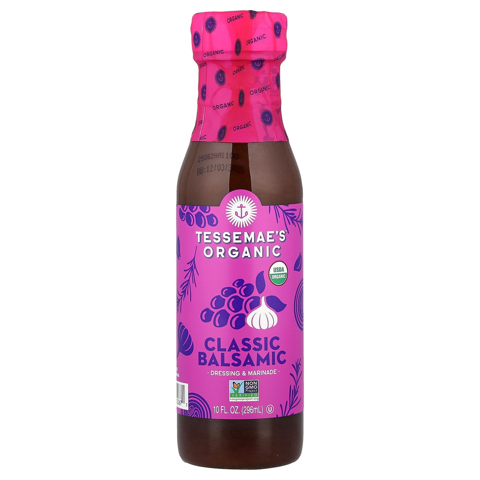 Tessemae's Organic Classic Balsamic Vinaigrette Salad Dressing and  Marinade, 10 fl oz