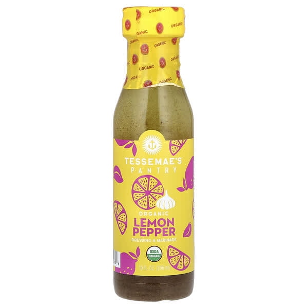 Tessemae's, Pantry, Organic Dressing & Marinade, Lemon Pepper, 10 fl oz
