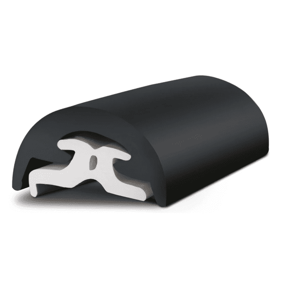 Tessilmare T130-141-004-B1 'Radial' | 1-5/8” x 52’ Black Rub Rail