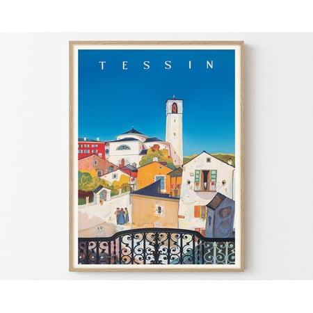 Tessin Swiss Vintage Travel Poster Art Print | Home Decor Wall Art Gift, 8x12 UNFRAMED price history and forecast - Eastern Print