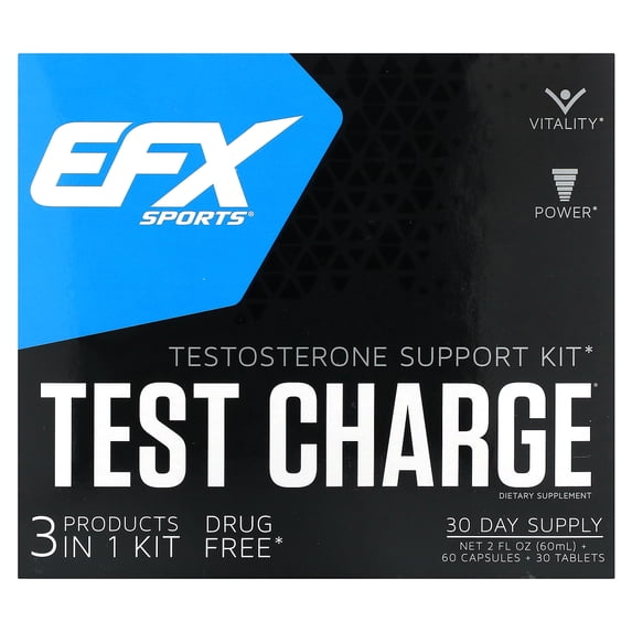EFX Sports Test Charge, Testosterone Support Kit, 1 Kit