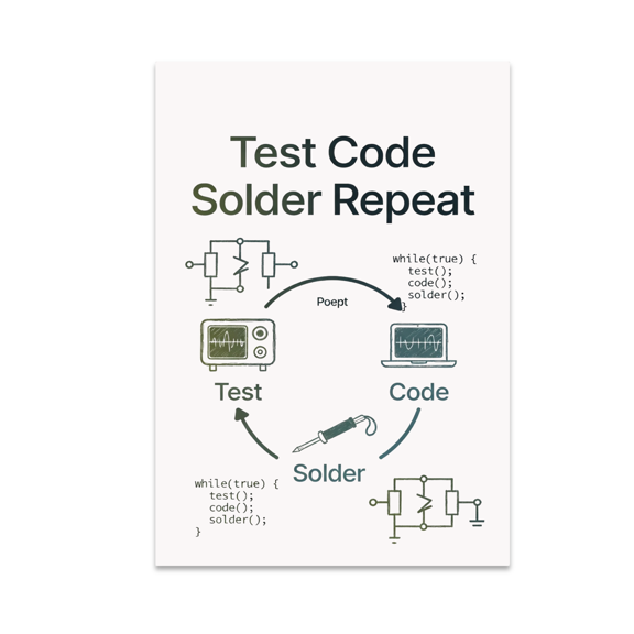 Test Code Solder Repeat - Arduino Enthusiast - 13x19 Poster Print