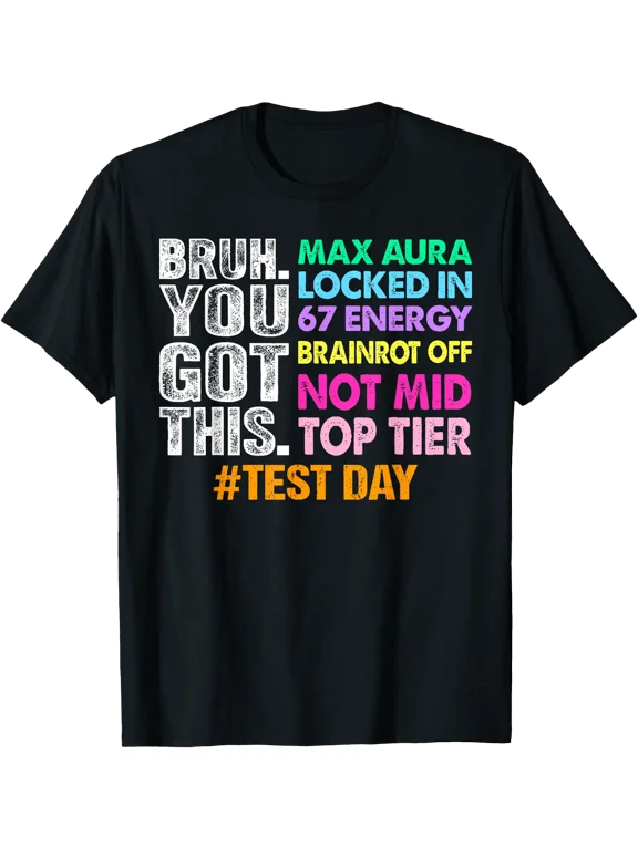 Test Day Bruh You Got This Max Aura Locked In T-Shirt