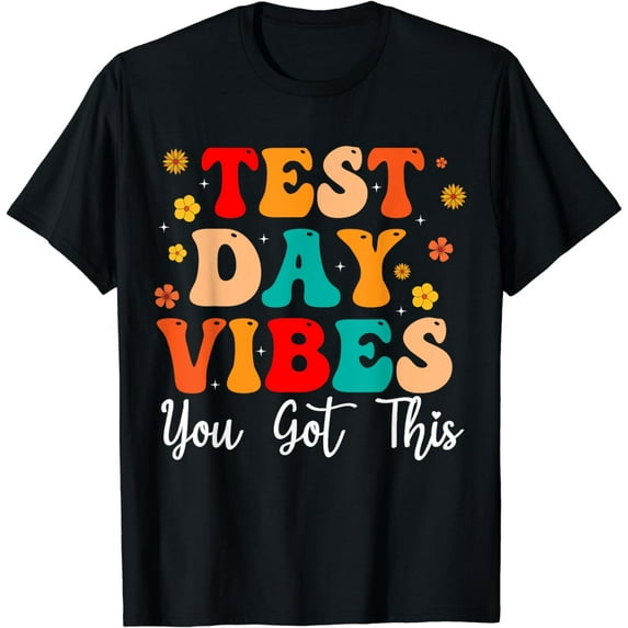 Test Day Vibes Groovy Testing Day Teacher Student Women T-Shirt
