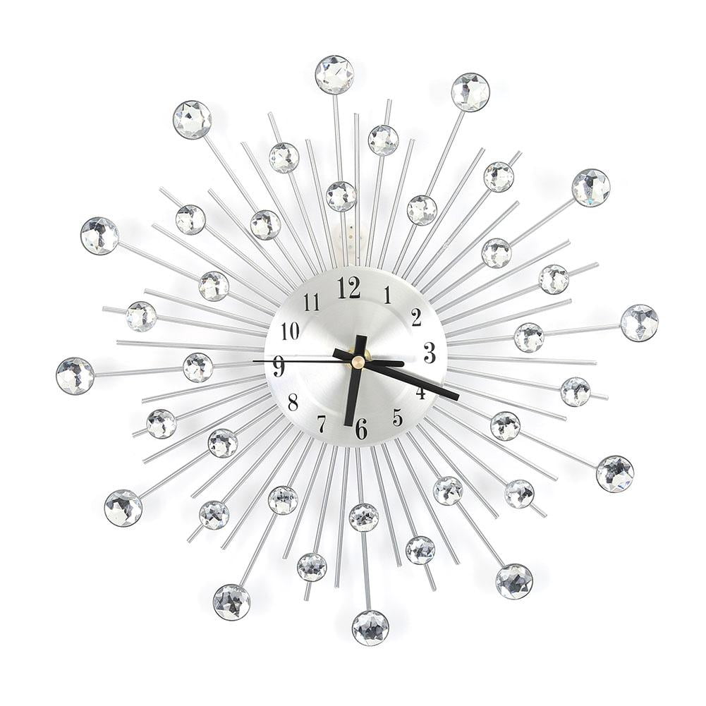 Test Fashion Luxury Diamondstudded Metal Wall Clock Living Room