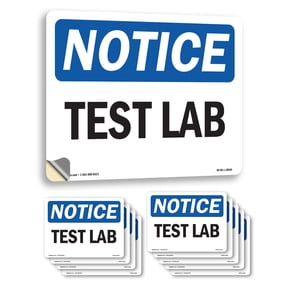 Test Lab OSHA Notice Vinyl Decal Label 5 Inch x 3.5 Inch - 10 Pack