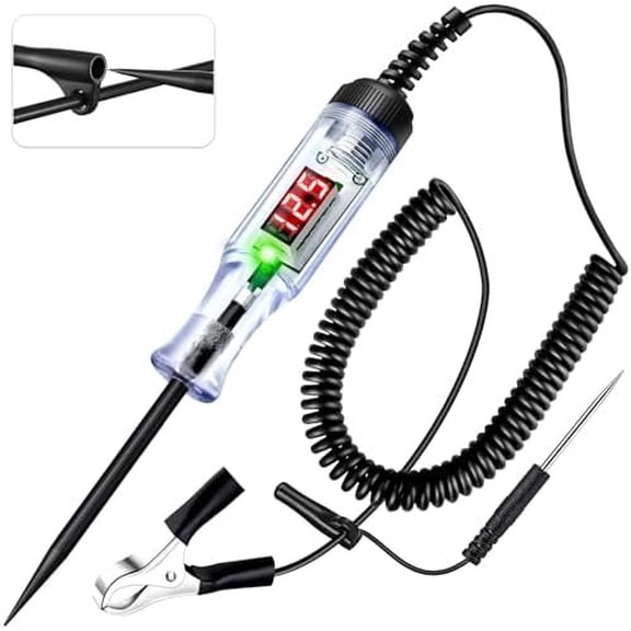 Test Light Automotive 3-120V DC LED Digital Circuit Tester with Display, Auto Bidirectional Tester, Electric Test Probe Pen for Polarity Continuity