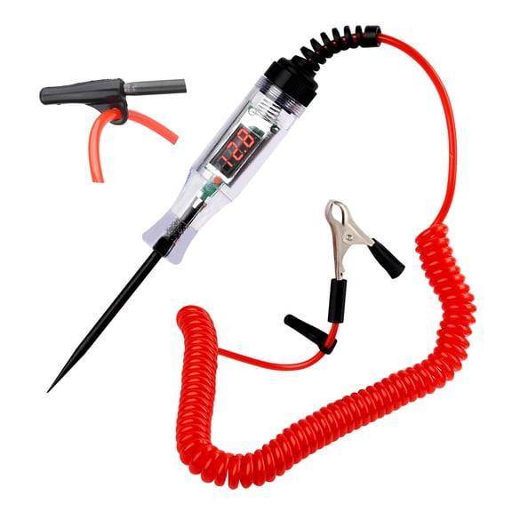Test Light Automotive, 3-90V Digital LED Circuit Tester with Voltage Display, Bidirectional Circuit Tester Automotive, Electrical Voltage Tester with Extended Spring Wire & Probe for Car/RV/Vehicles