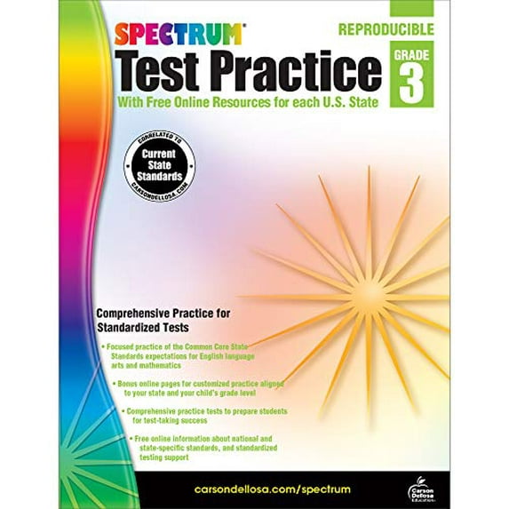 Pre-Owned Test Practice, Grade 3: With Free Online Resources for Each U.s. State Paperback