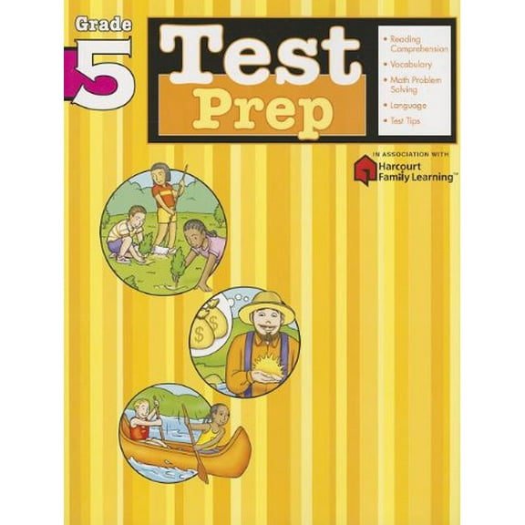 Pre-Owned Test Prep: Grade 5 (Flash Kids Harcourt Family Learning), 9781411404014, 1411404017, Paperback, Csm edition