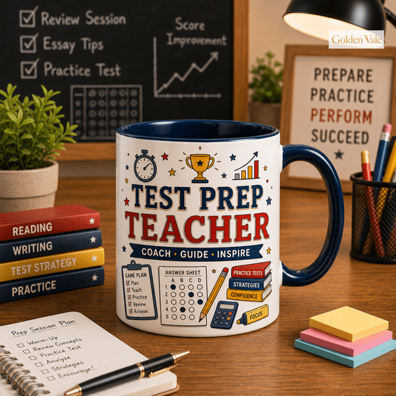 Test Prep Teacher Mug, Coach Guide Inspire Coffee Cup Gift for Educators