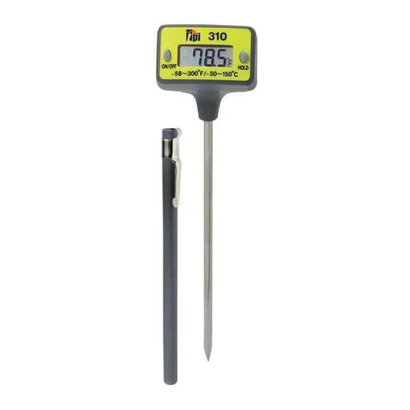 4.9" Stem Digital Pocket Thermometer, -58 Degrees to 300 Degrees F