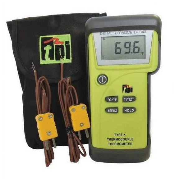 Test Products International Dual Temperature Thermometer,2 Inputs 343C2