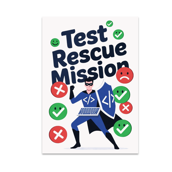 Test Rescue Mission Coding Hero Art - Programmer Decor - 13x19 Poster Print