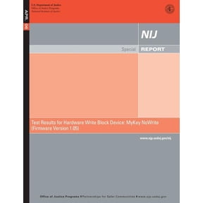 Test Results for Hardware Write Block Device: Mykey Nowrite (Firmware Version 1.05)