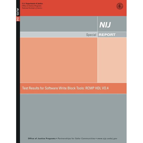 Test Results for Software Write Block Tools: Rcmp Hdl Vo.4
