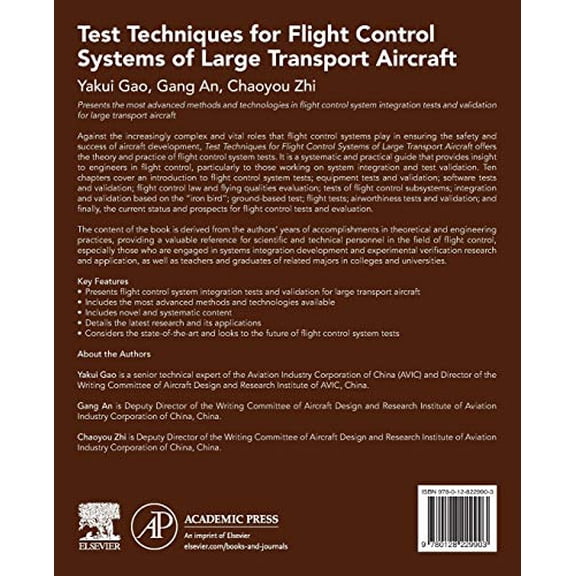 Pre-Owned Test Techniques for Flight Control Systems of Large Transport Aircraft [Paperback] Gao, Yakui; An, Gang and Zhi, Chaoyou