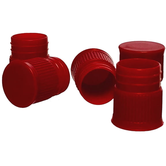 Test Tube Cap, Hollow Bottom Type, 16mm, Red, Karter Scientific 93A3 (Case 1000)