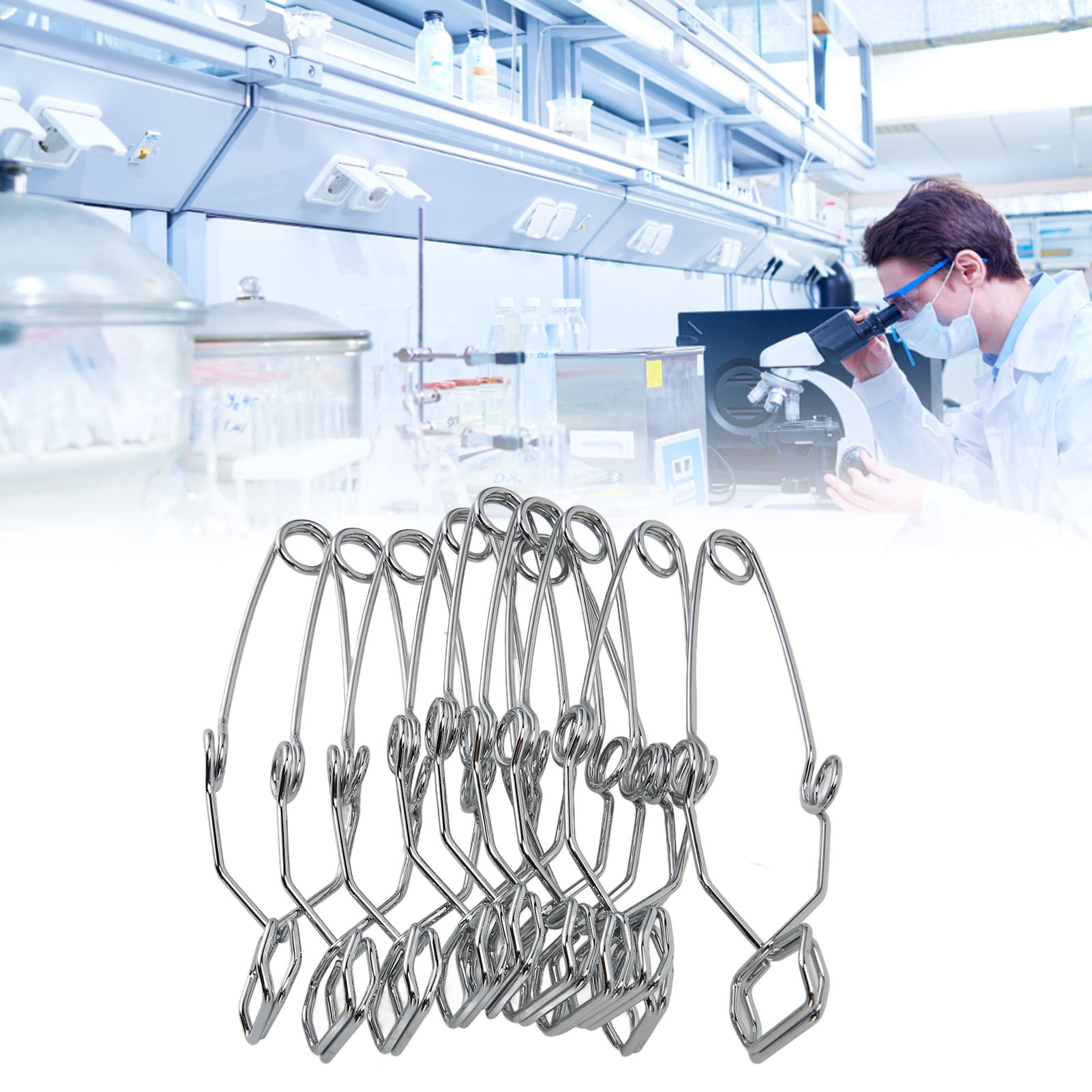 Test Tube Clamp, Stainless Steel Laboratory Accessories High Temperature With Finger Grip For