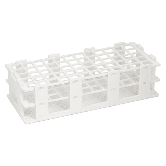 Test Tube Rack, 9.75 Inch - 60 Tube Capacity - Fits 16mm Test Tubes - Polypropylene - Eisco Labs