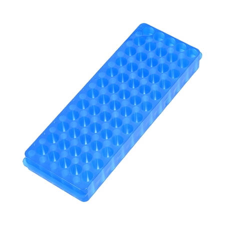 Test Tube Rack Double Panel 60 Hole for 0.5ml/1.5ml/2ml Centrifuge Tube Freezing Tube Holder Blue 5Pcs