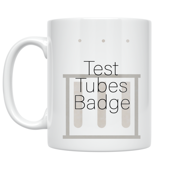 Test Tubes Badge Design - Lab Technician - 11 oz Ceramic Coffee Mug