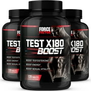 Force Factor Test X180 Boost, Testosterone Booster for Men with Boron, Fenugreek & Tribulus Terrestris for Muscle & Libido, 120 Tablets 3 Pack