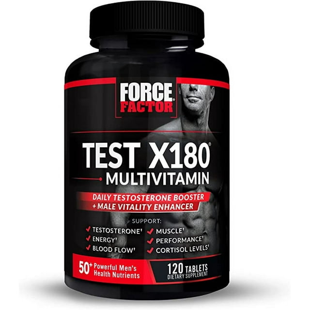 Force Factor Test X180 Men's Multivitamin, Testosterone Support, Muscle