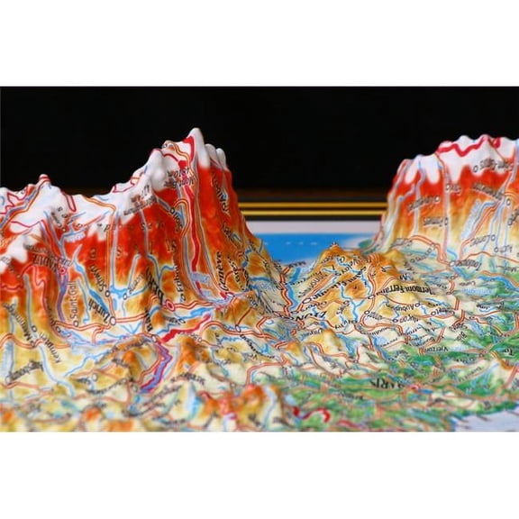 TestPlay 3129 12 x 9 in. France Raised Relief Map, Rubberized Foam Backing - Gift Size