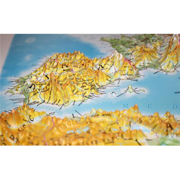 TestPlay 3063 44 x 32 in. Europe Raised Relief Map, Rubberized Foam Backing - Large