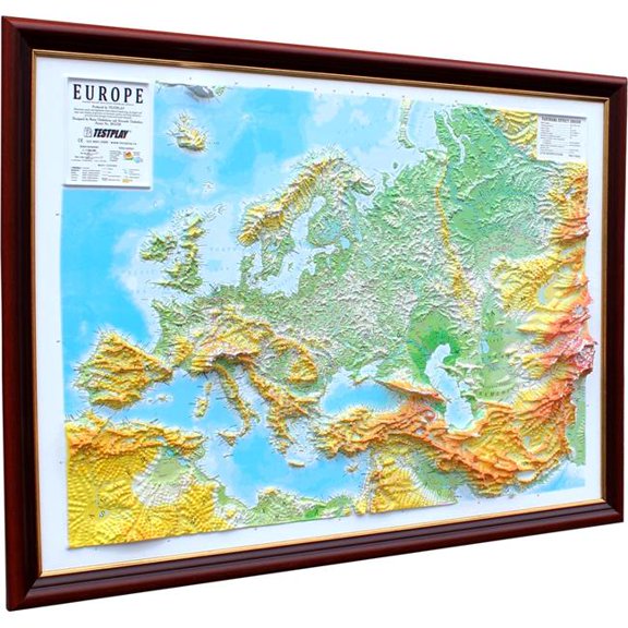 TestPlay 3064 44 x 32 in. Europe Raised Relief Map, Unframed - Large