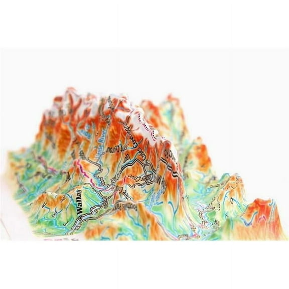TestPlay 3265 Great Smoky Mountains Raised Relief Map, Rubberized Foam Backing - Souvenir Size