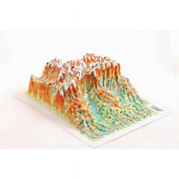 TestPlay 3278 Colorado Raised Relief Map, Rubberized Foam Backing - Souvenir Size